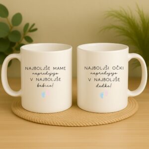 Skodelica za babico in dedka – za oznanitev nove vloge
