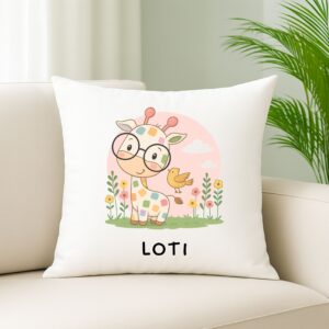 Dekorativna blazina z žirafo – personalizirana z imenom