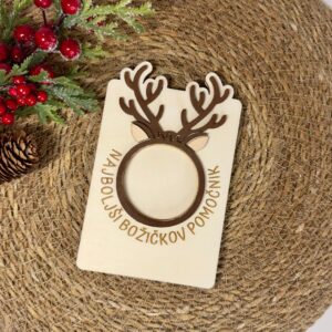 Božični leseni okvir za fotografijo